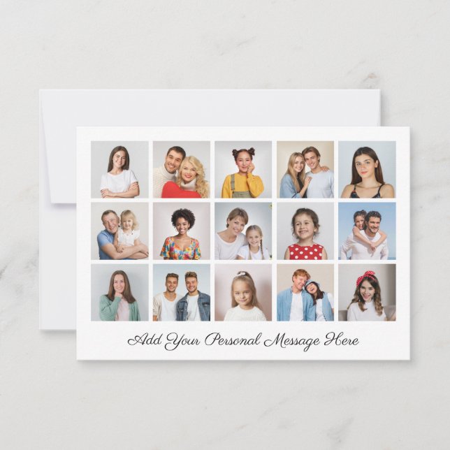 Cartão De Notas 15 Colagem de Fotos Adicione seu próprio Recado (Frente)