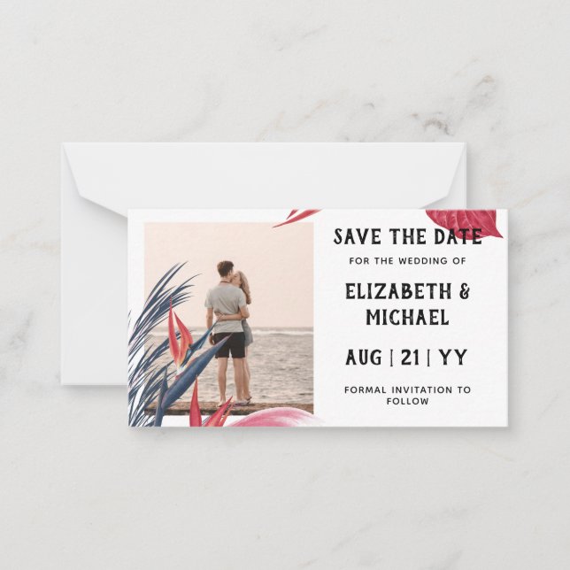 Cartão De Notas 20 x BUDGET Foto Salvar Data Pampas Grass Tropical (Frente)