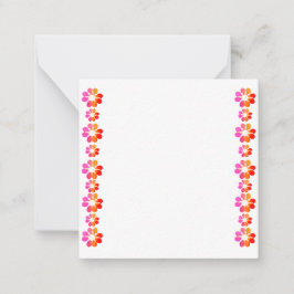 Cartão De Notas 30 Flor Vermelho Laranja