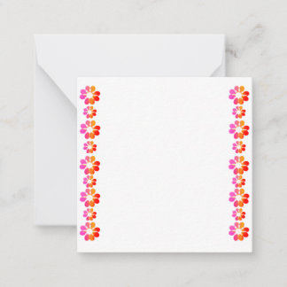 Cartão De Notas 30 Flor Vermelho Laranja