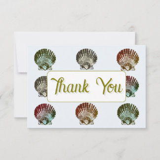 Cartão De Notas 3.5X5" Seashell Pattern Flat Thank You Note Card