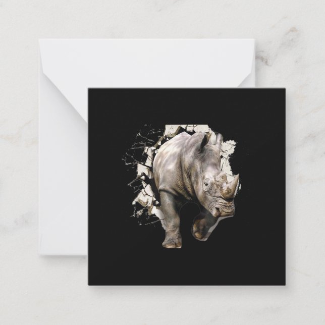 Cartão De Notas 3d Rinoceronte - Rinoceronte Animal Safari African (Frente)