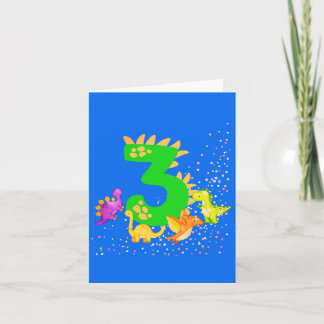 Cartão De Notas 3rd Birthday. Dinosaur Design. My third birthday.