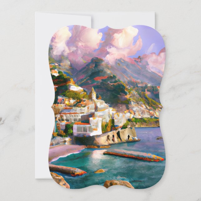 Cartão De Notas A Costa Amalfi é uma das mais bonitas (Frente)