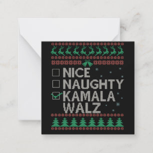 Cartão De Notas A Kamala Harris Suéter Feio de Natal Eleição