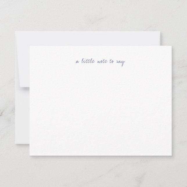 Cartão De Notas A Little Note to Say Navy Blue Script Stationery (Frente)