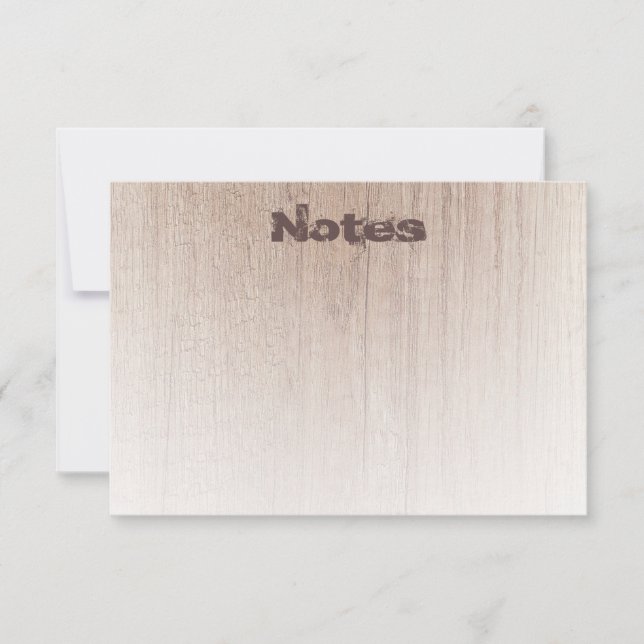 Cartão De Notas A madeira parece um texto insensível e elegante Mo (Frente)