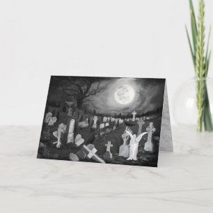Cartão De Notas À noite no cemitério - Anjo com o Diabo
