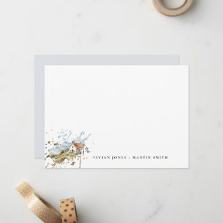Cartão De Notas A Pequena Capela à Beira-Mar Casamento