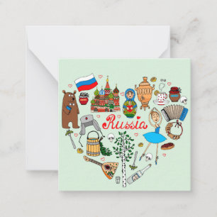 Cartão De Notas A Rússia Pensou