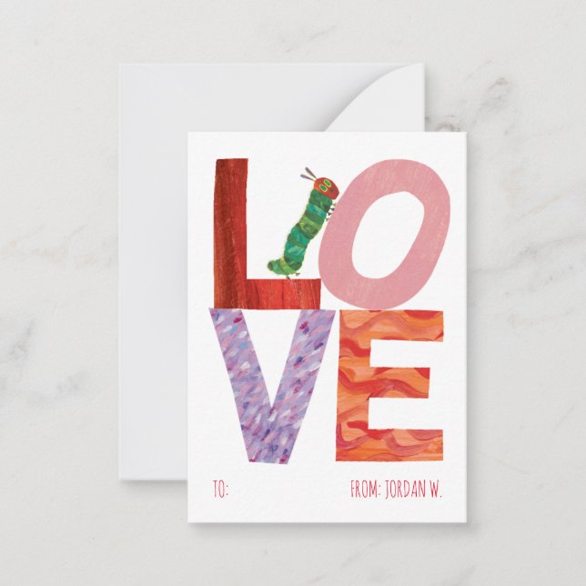 Cartão De Notas A Tendência Muito Faminta da Lagarta | AMOR (Frente)