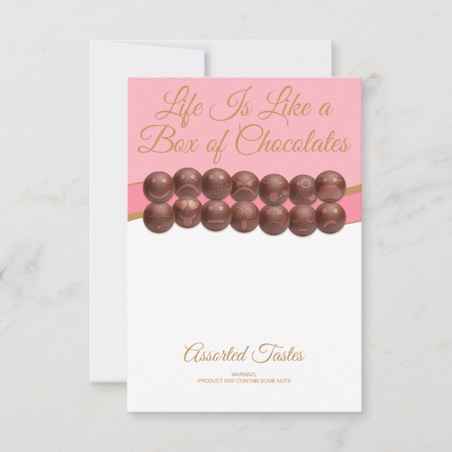 Cartão De Notas A Vida é Como uma Caixa de Chocolates (Frente)