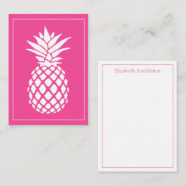 Cartão De Notas Abanador Branco Esnobe em Rosa