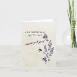 Cartão De Notas Abelhas em Flores de Lavanda pensando em sua placa