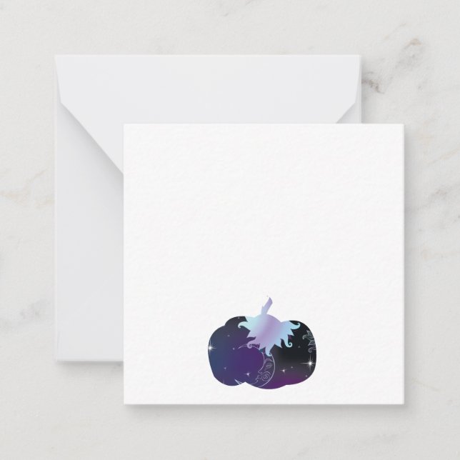 Cartão De Notas Abóbora Azul Escuro (Frente)