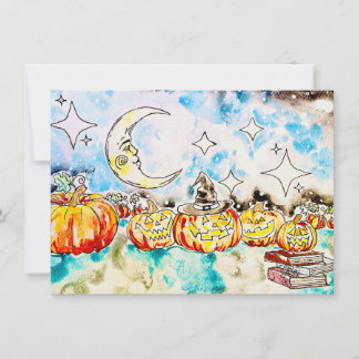Cartão De Notas Abóbora de Halloween