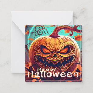 Cartão De Notas Abóbora de Halloween Galho Torcido Ornado