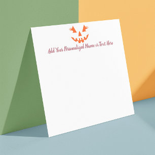 Cartão De Notas Abóbora de Halloween Personalizada Feminina Jack O