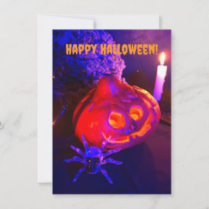 Cartão De Notas Abóboras de Halloween neon
