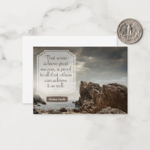 Cartão De Notas Abraham Lincoln Inspirational Cote "Sucesso"