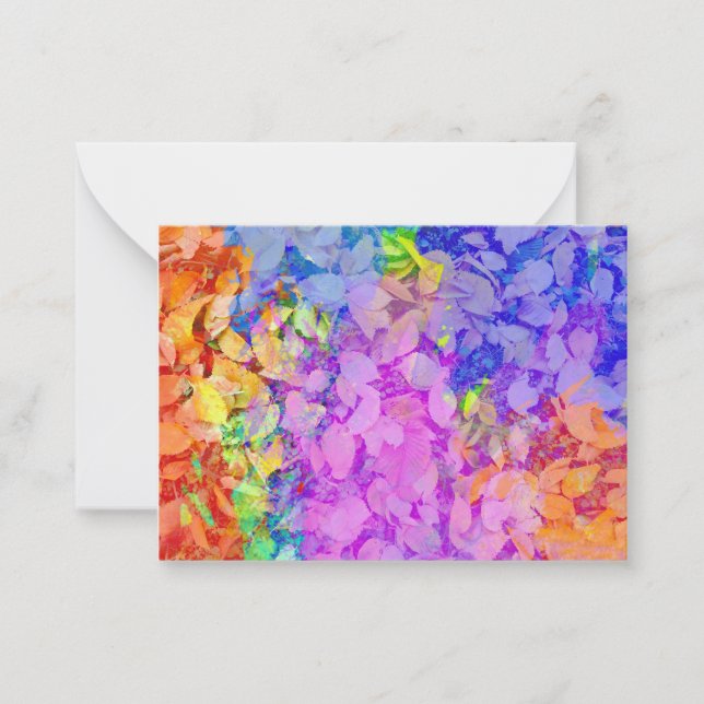 Cartão De Notas Abstract autumn leaves pattern (Frente)