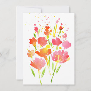 Cartão De Notas Abstrato Buquê de Flores Mistas