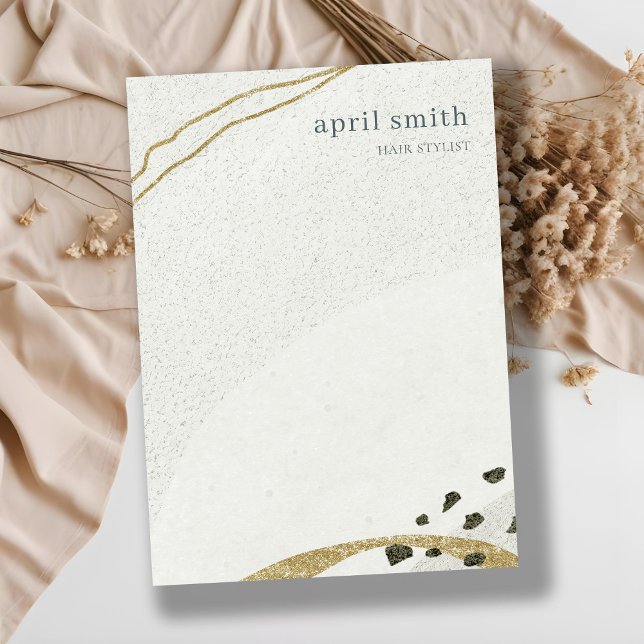 Cartão De Notas Abstrato Chic Textura Dourada de Cinzas Negras (Criador carregado)