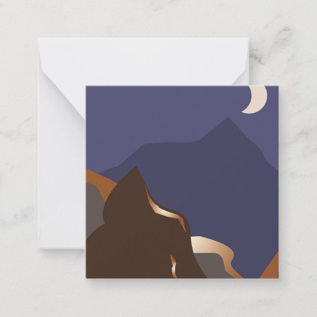 Cartão De Notas Abstrato dourada paisagem (Frente)