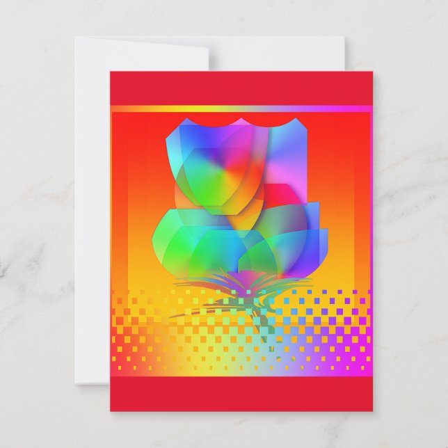 CARTÃO DE NOTAS ABSTRATO FLORAL (Frente)