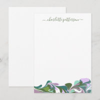 Abstrato Marble em Roxo e Verde Personalizado