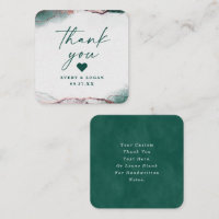 Abstrato Moderno Emerald Green Wedding Obrigado