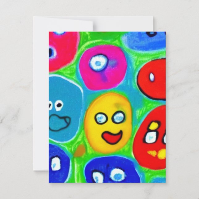 Cartão De Notas Abstrato Pet Rock (Frente)