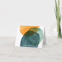 Abstrato Watercolor Forma Azul Teal Personalizado