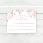 Cartão De Notas Aconselhamento de Casamento com Rosa de Aquarela R<br><div class="desc">Elegante recepção de casamento ou design de cartão "Conselhos e Bem Desejos para a Noiva e a Noite". Inclui linhas para os convidados preencherem uma mensagem manuscrita especial para o casal.</div>