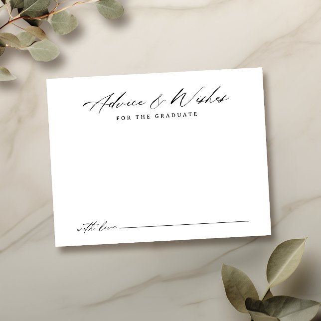 Cartão De Notas Aconselhamento e desejos de graduação em caligrafi (Modern Calligraphy Graduation advice & wishes Note Card)