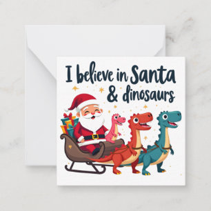 Cartão De Notas acredite em Papai Noel e dinossauros (Papai Noel m