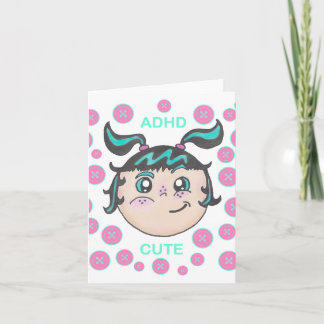 Cartão De Notas ADHD greeting card  with "ADHD Cute" illustration
