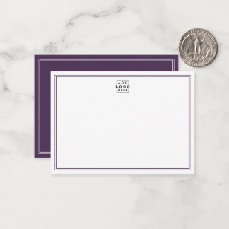 Cartão De Notas Adicione Seu Logotipo Plum Borda Dupla Negócios 