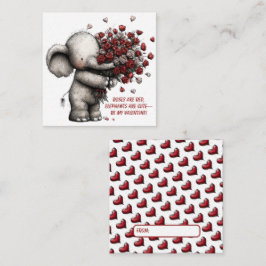 Cartão De Notas Adorable Elephant Valentine Card