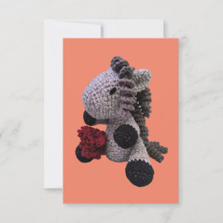 Cartão De Notas Adorável Amigurumi Crochet Horse Notecard!!