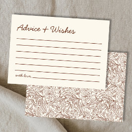 Cartão De Notas Advice & Wishes Brown Handwritten Bridal Shower