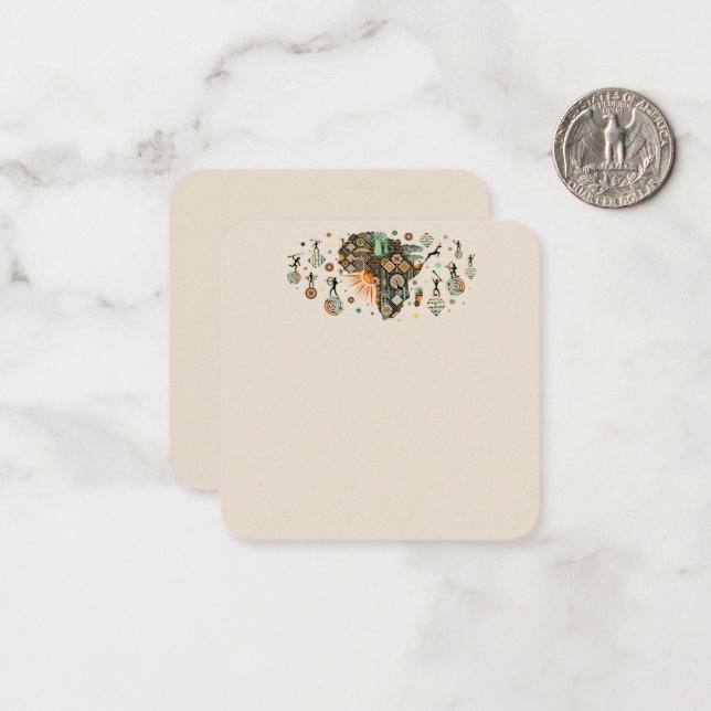 Cartão De Notas África Mapeia Elemento Tribal Decorativo Padrão (Frente/Verso In Situ)