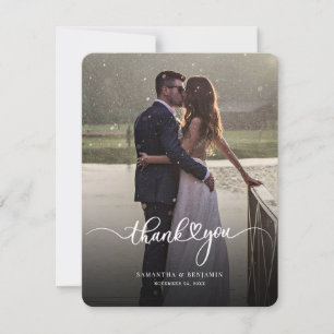 Cartão De Notas Agradecimento de Casamento com Roteiro de Foto Mod