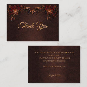 Cartão De Notas Agradecimento de casamento gótico floral elegante