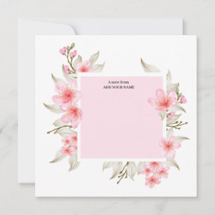 Cartão De Notas Agradecimento de Floral em Aquarela Elegante