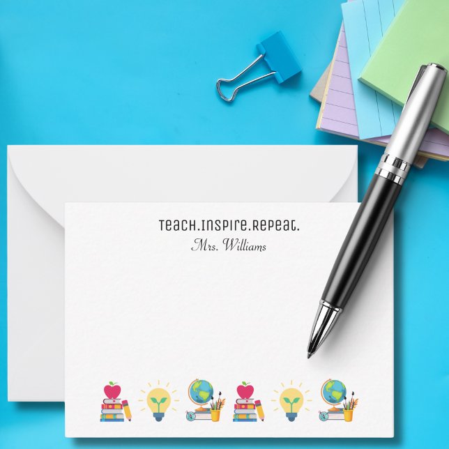 Cartão De Notas Agradecimento Personalizado para Professores - Ens (Criador carregado)