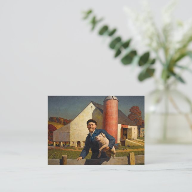 Cartão De Notas Agricultor da Pensilvânia por Newell Convers Wyeth (Em pé/Frente)