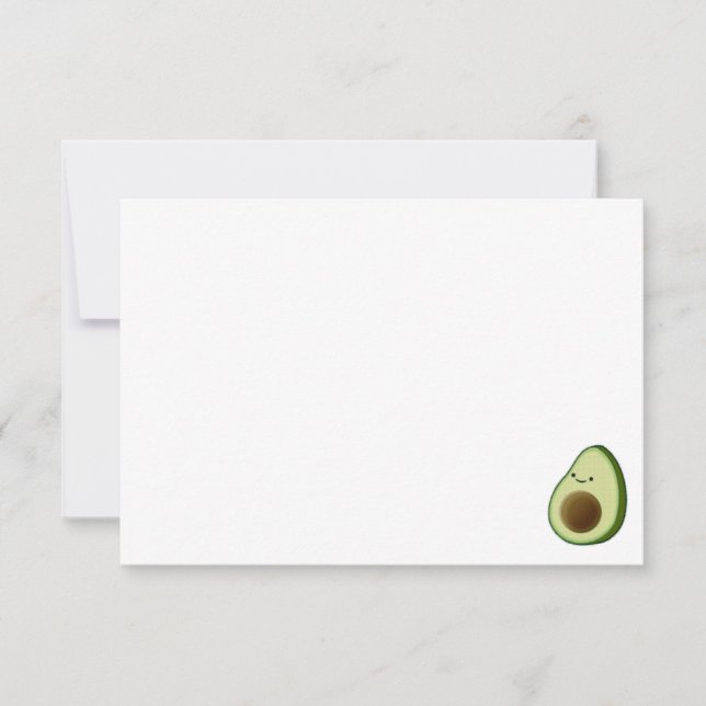Cartão De Notas Aguacate de desenho animado fofo personalizado em  (Frente)