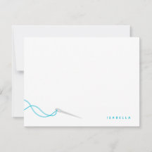 Agulha e Linha Modernos em Aqua Costurando