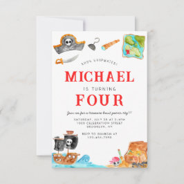 Cartão De Notas Ahoy Shipmates Treasure Hunt Navio Pirata Aniversá